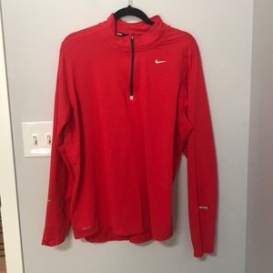 Red Nike Dri Fit Quarter Zip